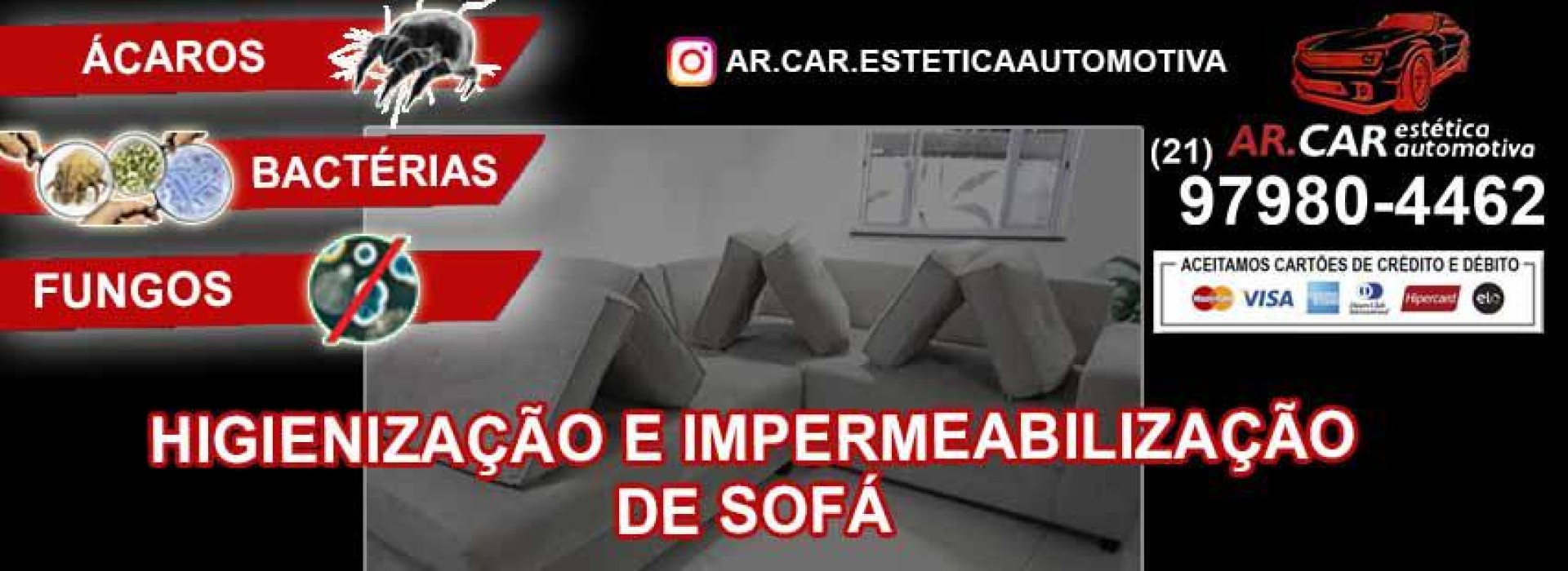 HIGIENIZAÇÃO E IMPERMEABILIZAÇÃO DE SOFÁ